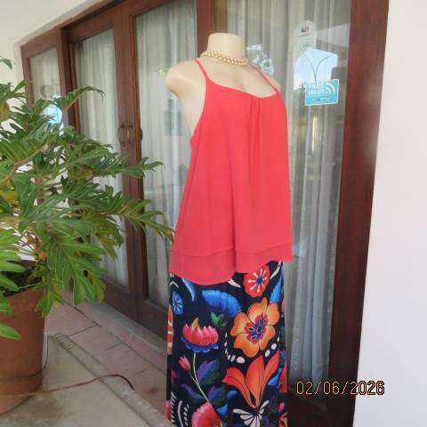 EXACT crimson summer strappy top with 2 layers and round neckline, size 36