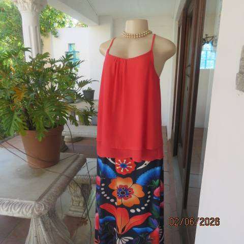 EXACT crimson summer strappy top with 2 layers and round neckline, size 36
