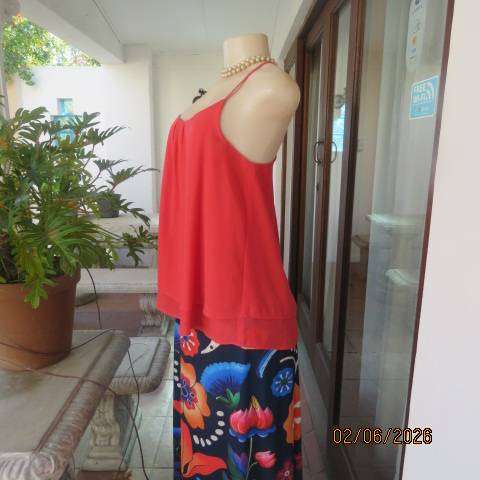EXACT crimson summer strappy top with 2 layers and round neckline, size 36