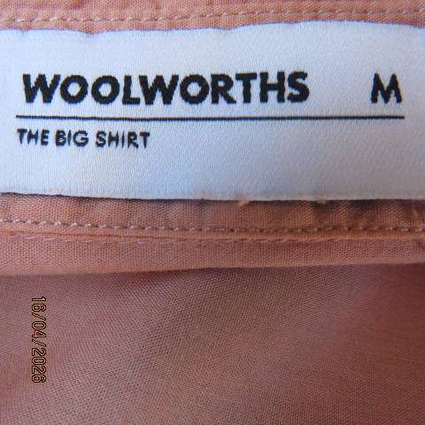 WOOLWORTHS oversized shirt in Crayola Peach cotton modal blend size 38-42