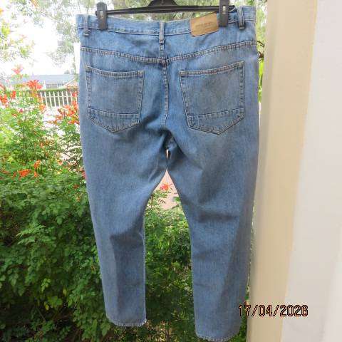 DAVID JONES men's blue denim jeans regular fit tapered legs size 38