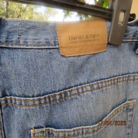 DAVID JONES men's blue denim jeans regular fit tapered legs size 38