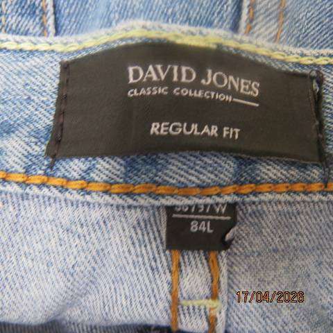 DAVID JONES men's blue denim jeans regular fit tapered legs size 38