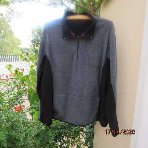 Woolworths men's grey and black stretch polyester long sleeve slip-over top XL