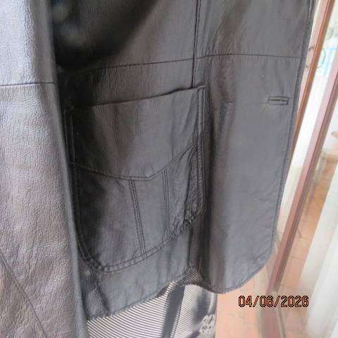 Kelso black genuine nappa leather long sleeve jacket with 2 button closure size 38
