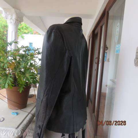 Kelso black genuine nappa leather long sleeve jacket with 2 button closure size 38