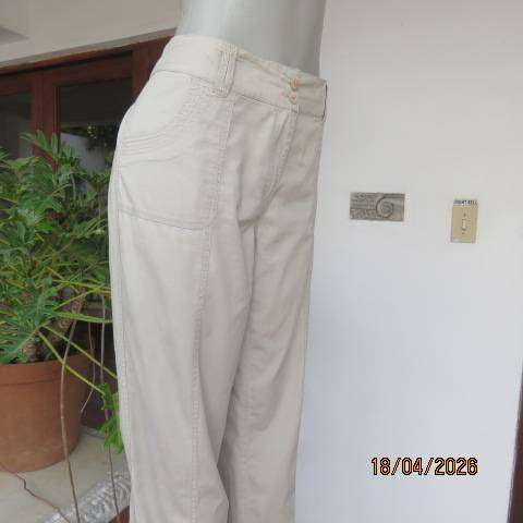 MILADYS beige 100% cotton ladies casual pants with pockets, size 38