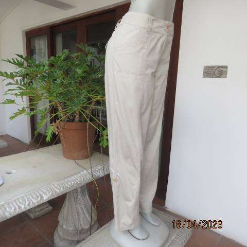 MILADYS beige 100% cotton ladies casual pants with pockets, size 38