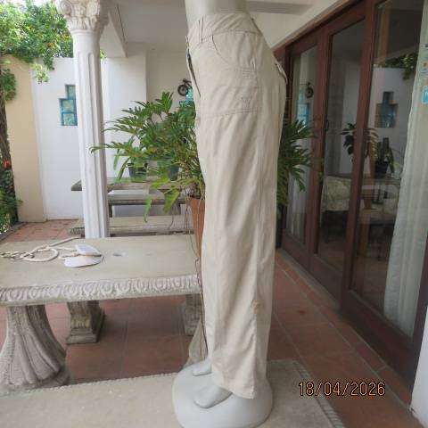 MILADYS beige 100% cotton ladies casual pants with pockets, size 38