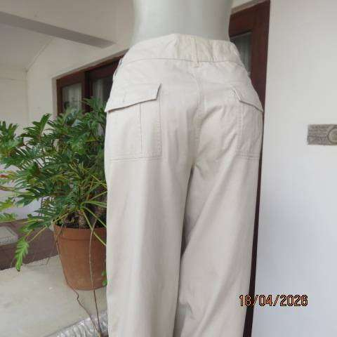 MILADYS beige 100% cotton ladies casual pants with pockets, size 38