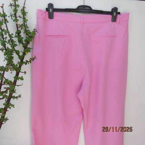 WOOLWORTHS cotton-rayon flamingo pink straight legged pants in size 42