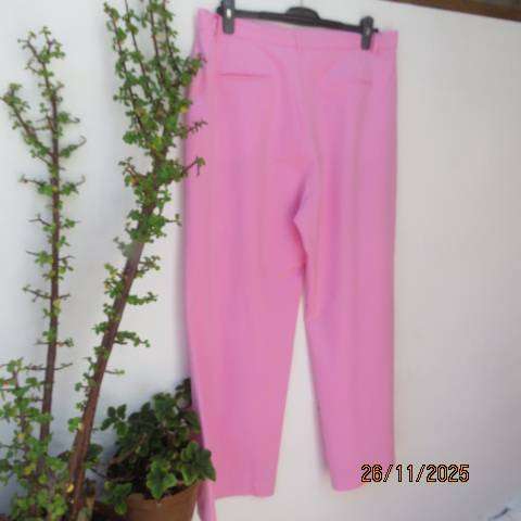 WOOLWORTHS cotton-rayon flamingo pink straight legged pants in size 42