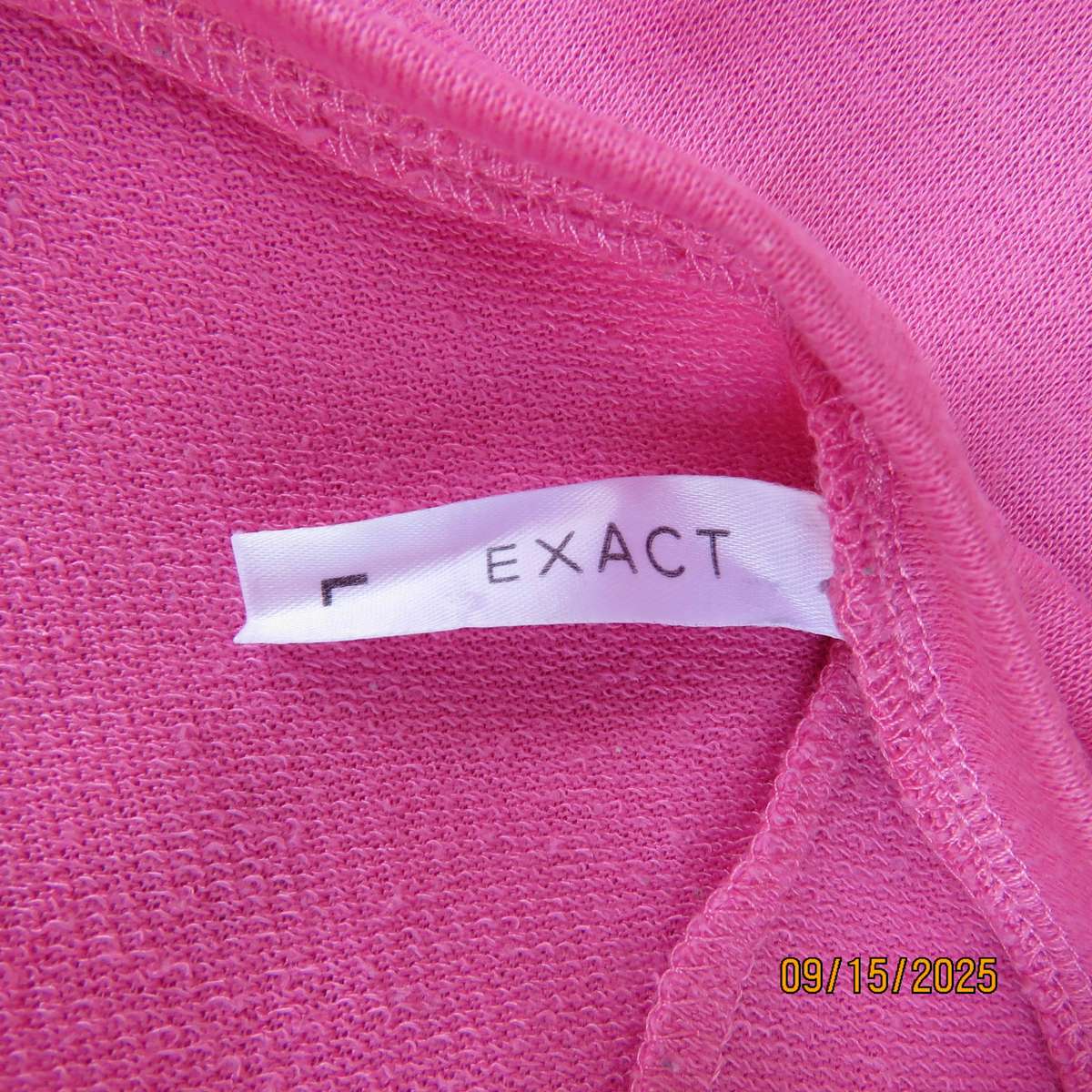 EXACT deep pink casual slip over stretch polyester top size 44