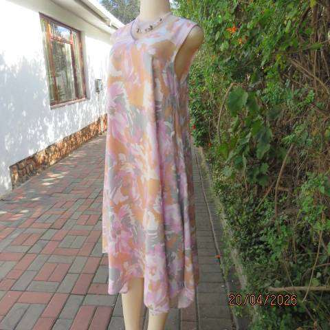 MILADYS sleeveless viscose slip-over tastefully printed A-line dress size 36