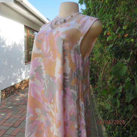 MILADYS sleeveless viscose slip-over tastefully printed A-line dress size 36