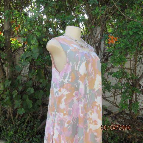 MILADYS sleeveless viscose slip-over tastefully printed A-line dress size 36