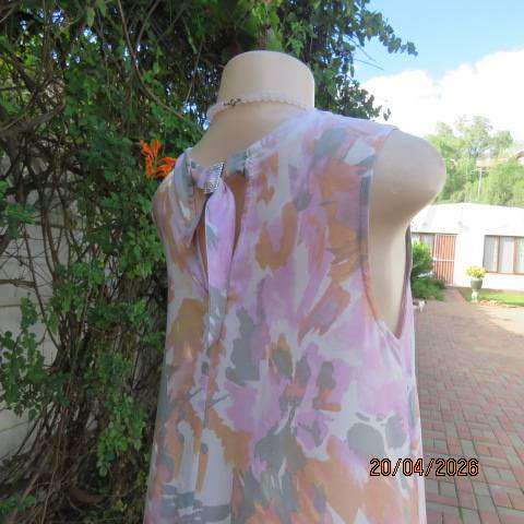MILADYS sleeveless viscose slip-over tastefully printed A-line dress size 36