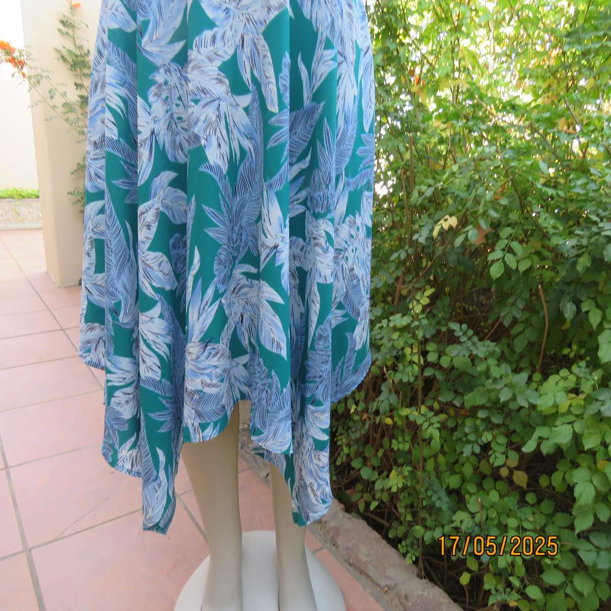 MISS L cool strappy dress size 30 with flare asymmetrical bottom and elasticated waist/