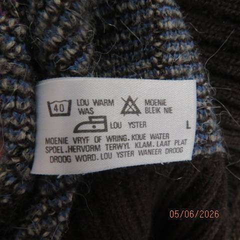 DINO MILANO men's long sleeve knitted pullover sweater in brown with diamond pattern, size L