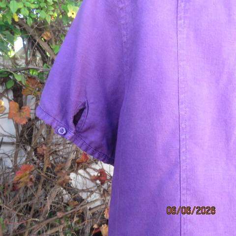 CANDA purple 100% linen button-down short sleeve top from Canada, size 42