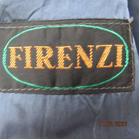 FIRENZI men's mist blue grey striped jacket with 2 button closure in wool-polyester blend. Size 36