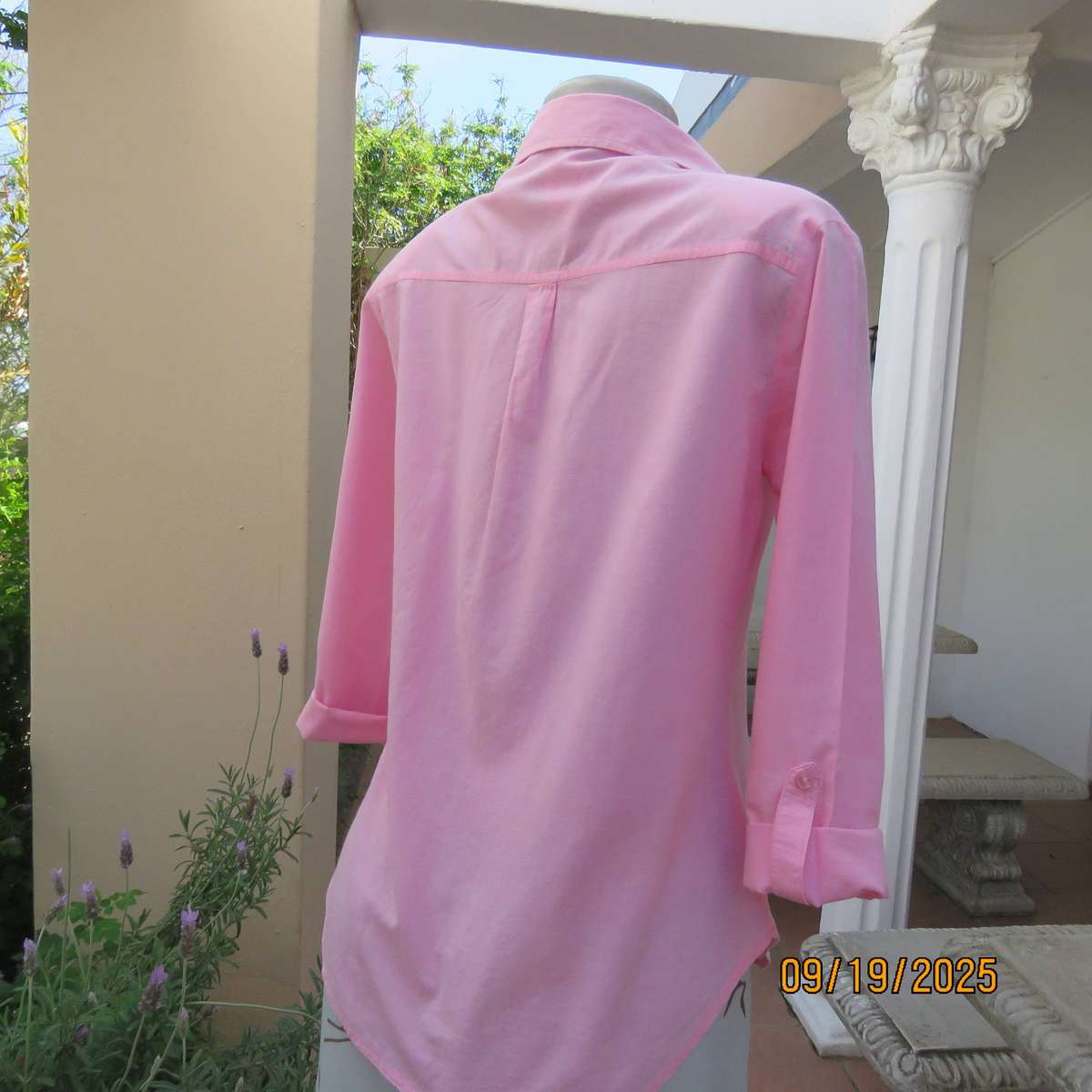 POISE cherry blossom pink long sleeve top in cotton. Size 34