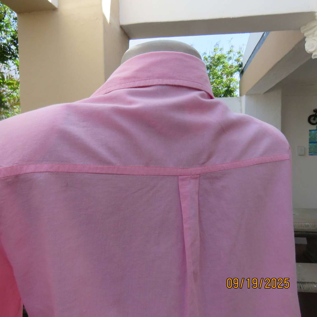POISE cherry blossom pink long sleeve top in cotton. Size 34
