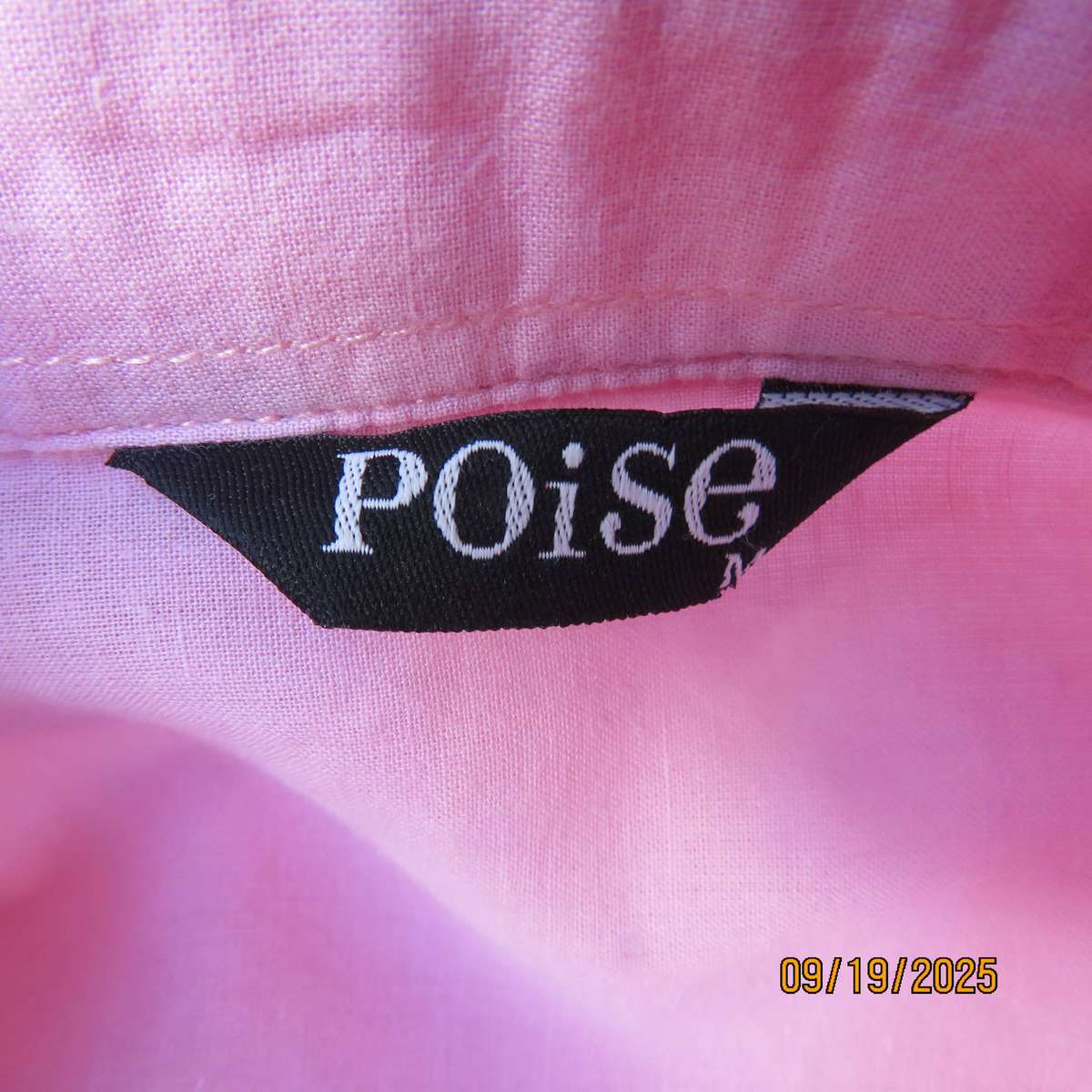 POISE cherry blossom pink long sleeve top in cotton. Size 34