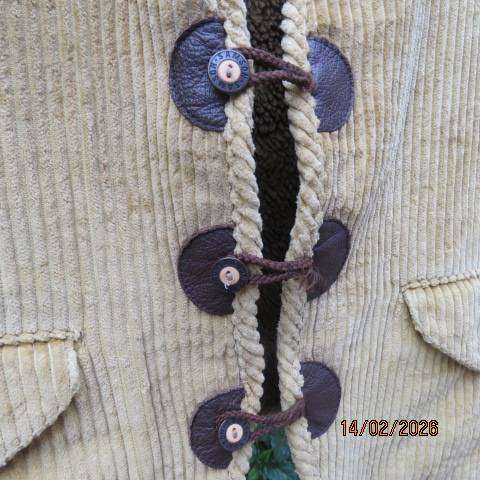 SAMSON men's granola colour corduroy waistcoat with warm brown inner. Size Medium