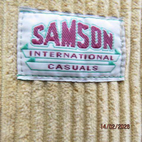 SAMSON men's granola colour corduroy waistcoat with warm brown inner. Size Medium