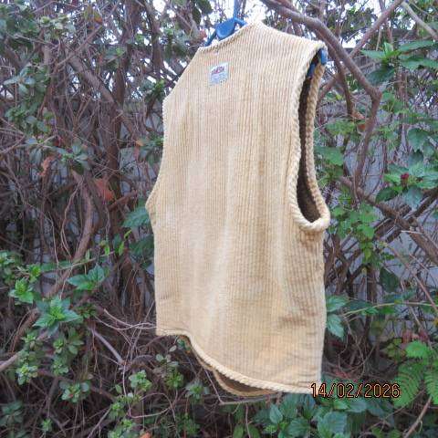 SAMSON men's granola colour corduroy waistcoat with warm brown inner. Size Medium
