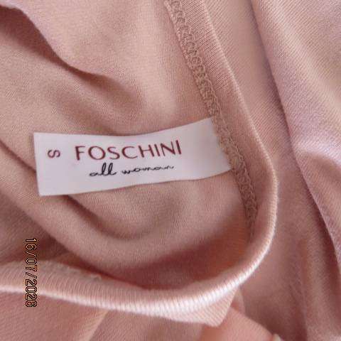 FOSHINI misty rose pink evening top with luxury sequin front embellishment, size 36