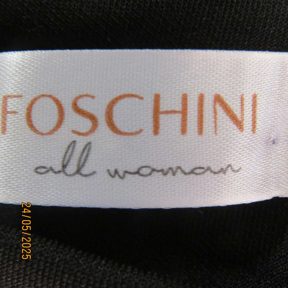 FOSHINI sleek black heavy stretch polyester sleeveless dress. Foldover neckline. Size 36