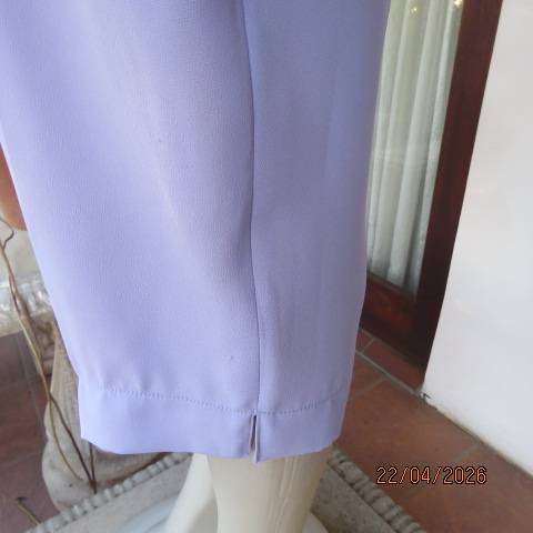 KKK cornflower blue low calf length polyester pants with elasticated waist size 42