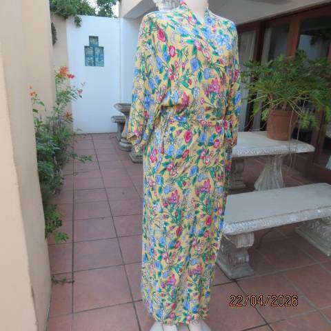 California Peach polycotton floral fold-over floor-length nightgown, size 42