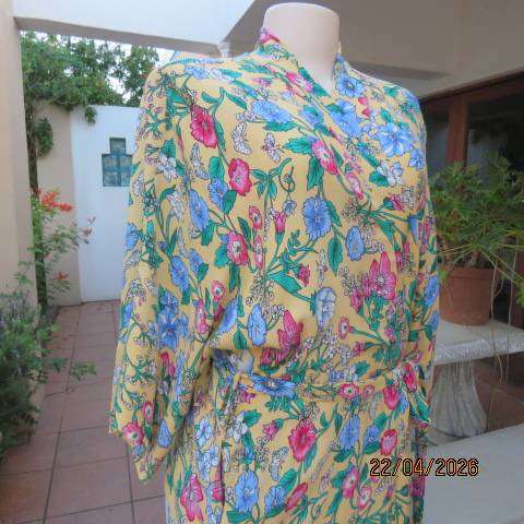 California Peach polycotton floral fold-over floor-length nightgown, size 42