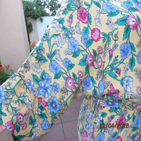 California Peach polycotton floral fold-over floor-length nightgown, size 42