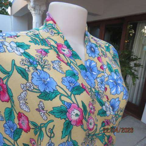 California Peach polycotton floral fold-over floor-length nightgown, size 42