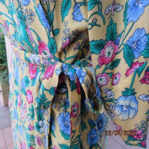 California Peach polycotton floral fold-over floor-length nightgown, size 42