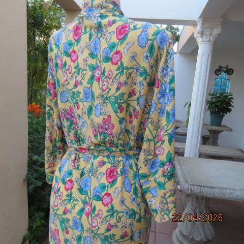 California Peach polycotton floral fold-over floor-length nightgown, size 42