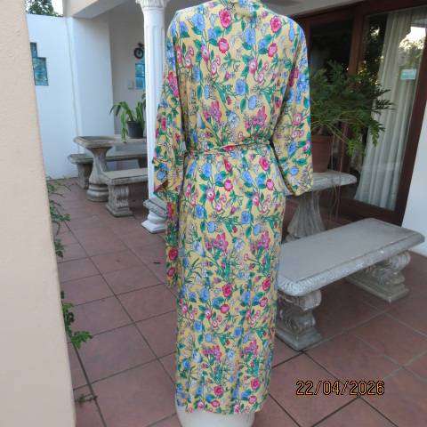 California Peach polycotton floral fold-over floor-length nightgown, size 42
