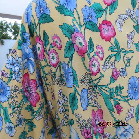 California Peach polycotton floral fold-over floor-length nightgown, size 42