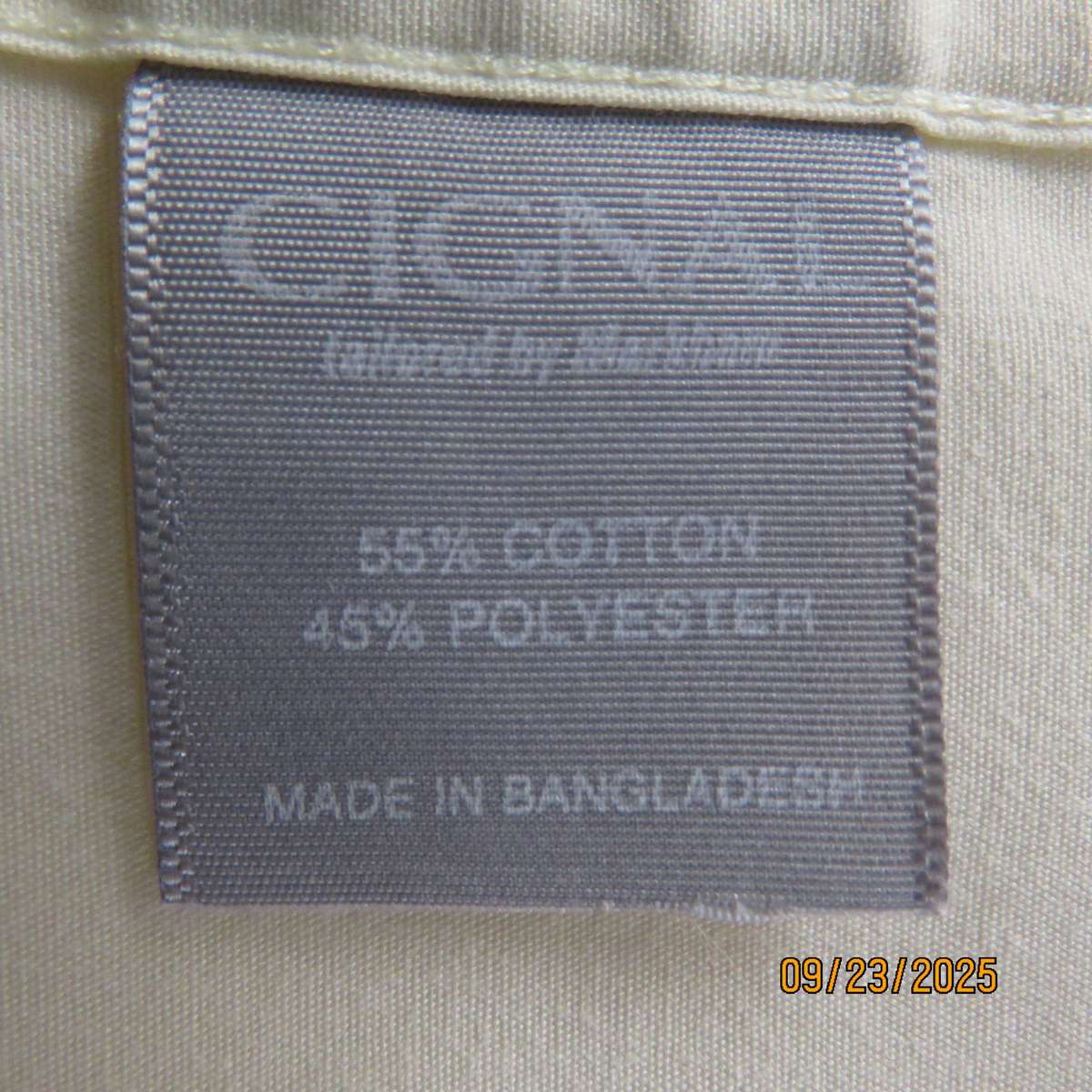 CIGNAL pastel yellow long sleeve polycotton shirt with free tie. Size XXL