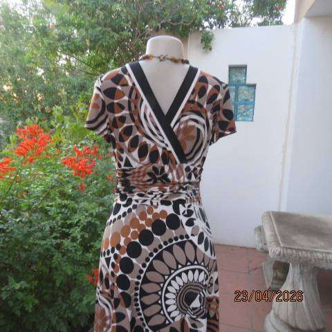 STUDIO I elegant capped sleeve stretch polyester dress with fold-over empire waist, size 36
