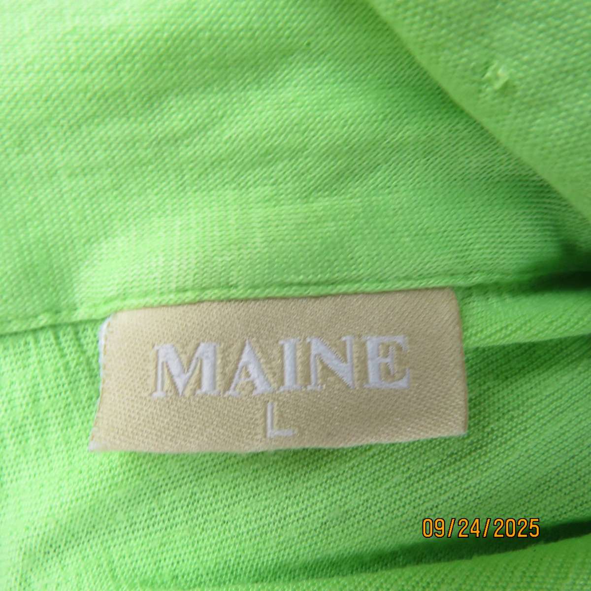 MAINE neon green loose sleeveless polycotton stretch top size 44