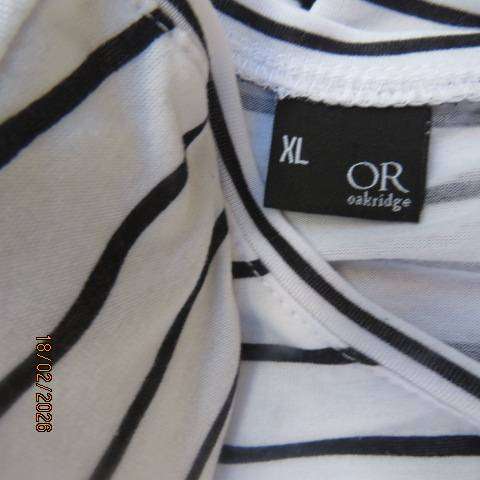 Striped slip-over top with bracelet length sleeves - Size 42-18