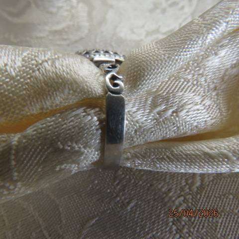 Black oval onyx ring in 925 sterling silver setting, size 8