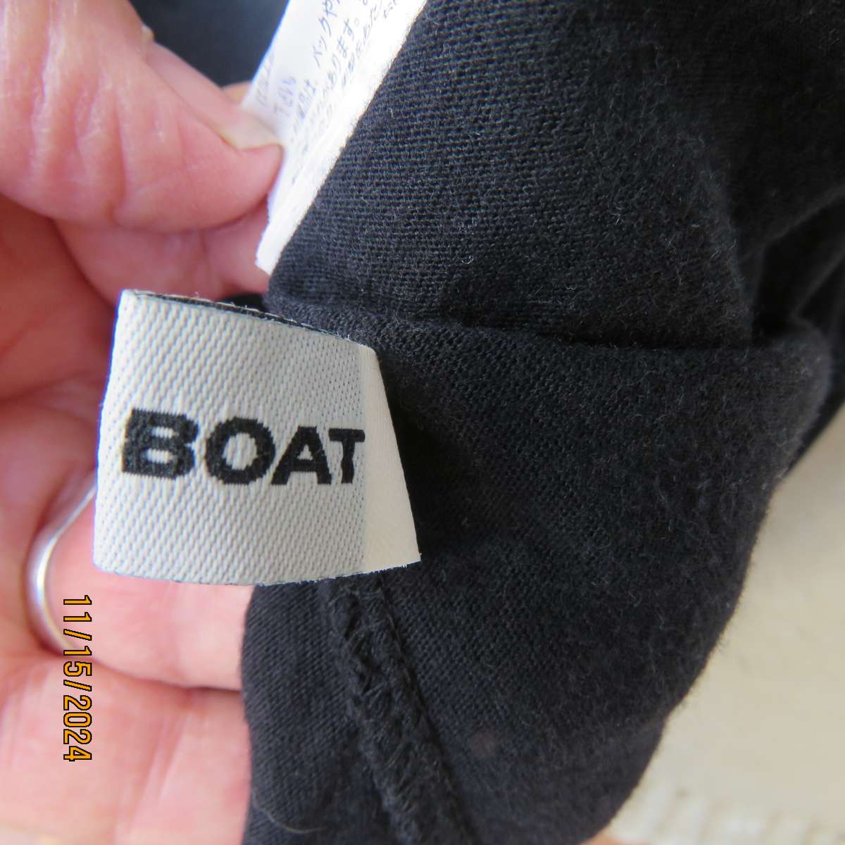 LOVE BOAT long black stretch cotton strappy dress size 32. V neck with underbust gathering. As new