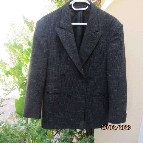 De Havilland men's black and white mottled double-breasted jacket, size 36