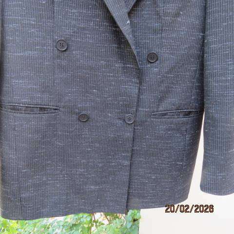 De Havilland men's black and white mottled double-breasted jacket, size 36